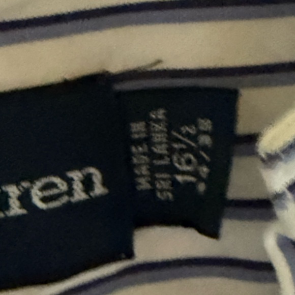 Ralph Lauren Polo Men's Navy Striped Button Down Shirt - Picture 5 of 6